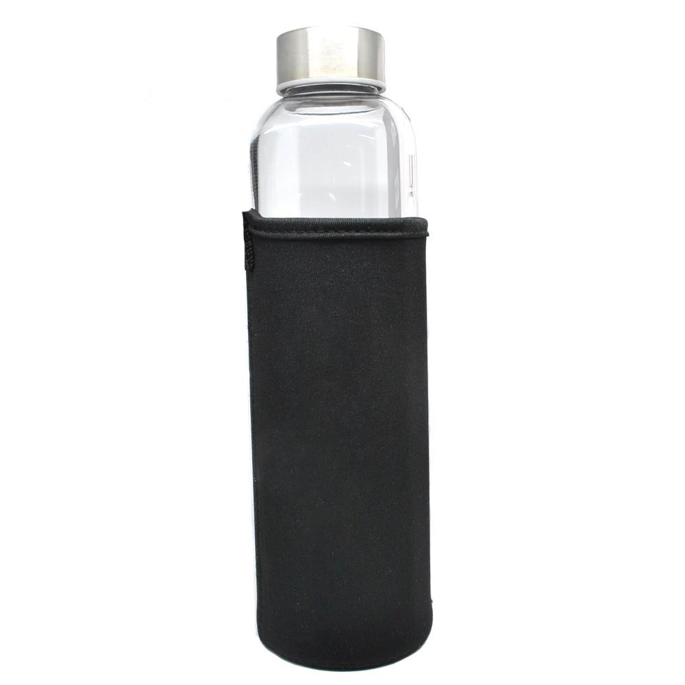 Botol Minum Kaca Transparan  550ml Black 