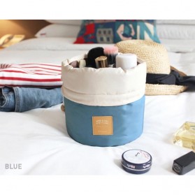 Tas Perlengkapan Kosmetik Travel Desain Barrel - Blue - 3