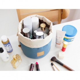 Tas Perlengkapan Kosmetik Travel Desain Barrel - Blue - 4