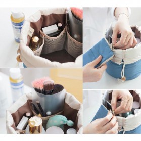Tas Perlengkapan Kosmetik Travel Desain Barrel - Blue - 6