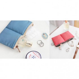 Tas Perlengkapan Kosmetik Travel Desain Barrel - Blue - 8