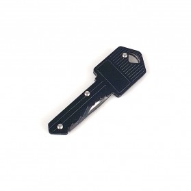 KNIFEZER Pisau Lipat Mini Bentuk Kunci Portable Key Knife Survival Tool EDC Stainlees Steel - MKE13 - Black