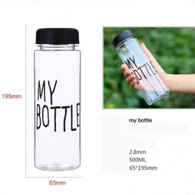 Botol Minum Plastik Bening Juice Lemon My Bottle 500ml - Black - 5