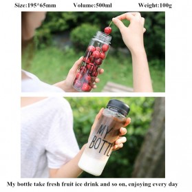 Botol Minum Plastik Bening Juice Lemon My Bottle 500ml - Black - 8