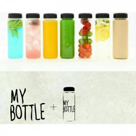 Botol Minum Plastik Bening Juice Lemon My Bottle 500ml - Black - 10