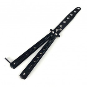 KNIFEZER Balisong Pisau Lipat Training Portable Knife - C27 - Black - 1