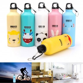 Botol Minum Kartun 500ml dengan Karabiner - Light Blue - 7