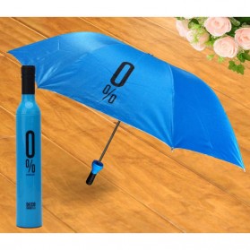 Deco Umbrella Payung Lipat Desain Botol Wine - Blue