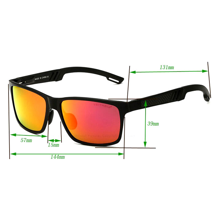  Veithdia  Kacamata  UV Polarized Black Gray 