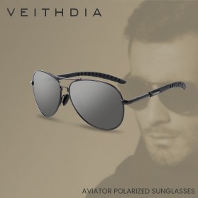 Veithdia Kacamata Aviator Polarized Sunglasses - 3360 - Black