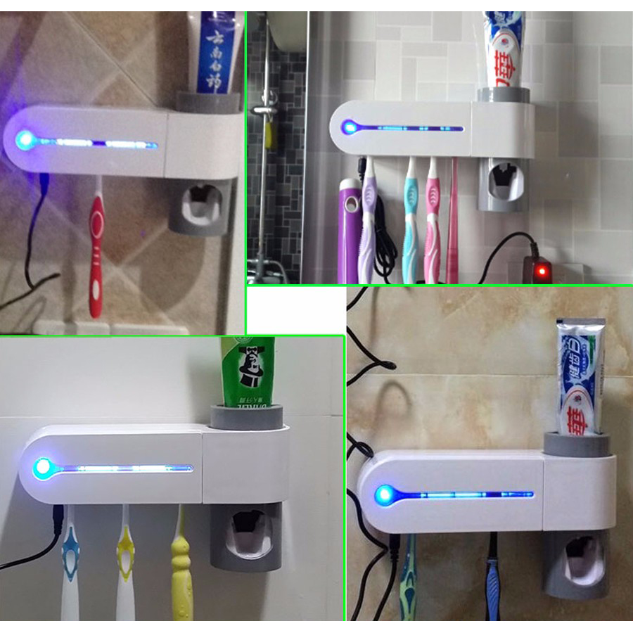 Tempat Sikat Gigi & Dispenser Odol Antibacteria UV Light