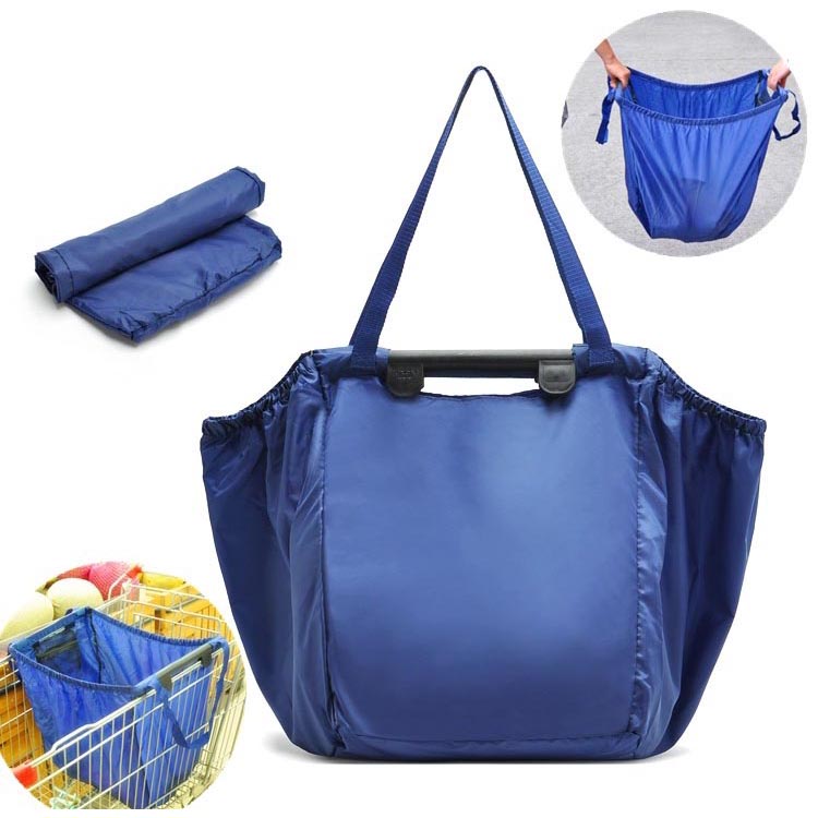  Tas  Belanja  Lipat  Trolley Shopping Bag Blue 