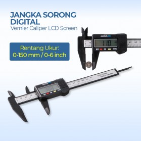 Taffware Jangka Sorong Digital Vernier Caliper with LCD Screen - JIGO-150 - Black