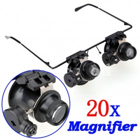 Gorelax Kacamata Pembesar Reparasi Jam atau Perhiasan 20x Magnifier - 9892A - Black - 2