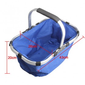 Keranjang Belanja Lipat Portable Shopping Bag - Blue - 5