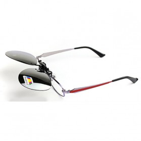 Lensa Klip Kacamata Clip-on Sunglasses - Y16211 - Black/Black - 4