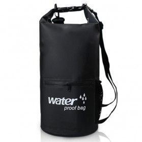 Tas, Cooler & Hidrasi Camping - Outdoor Waterproof Bucket Dry Bag 10 Liter with Extra Pocket - OB-104 - Black