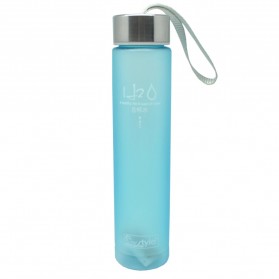 Botol Minum Plastik Tabung Transparan Frosted 280 ml - SM-8254 - Blue - 1