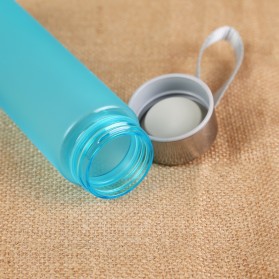 Botol Minum Plastik Tabung Transparan Frosted 280 ml - SM-8254 - Blue - 3