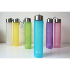 Botol Minum Plastik Tabung Transparan Frosted 280 ml - SM-8254 - Blue - 8
