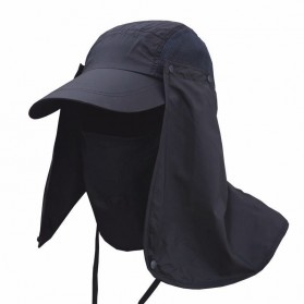 FLYMALL Topi Memancing Tentara Jepang Anti UV Matahari Fishing Hat - MH011 - Navy Blue - 1