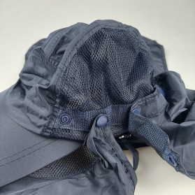 FLYMALL Topi Memancing Tentara Jepang Anti UV Matahari Fishing Hat - MH011 - Navy Blue - 7