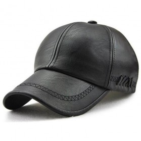JAMONT Topi Baseball Aksen Kulit Faux Leather Caps - G12965 - Black