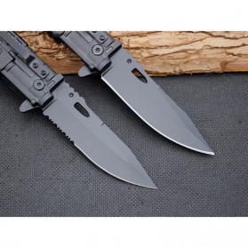 KNIFEZER Pisau Saku Lipat Portable Knife Survival Tool Cold Steel - 57HRC - Black - 3
