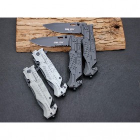 KNIFEZER Pisau Saku Lipat Portable Knife Survival Tool Cold Steel - 57HRC - Black - 7