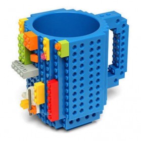 VKTECH Gelas Mug LEGO Build-on Brick - 936SN - Blue - 1