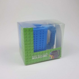 VKTECH Gelas Mug LEGO Build-on Brick - 936SN - Blue - 5