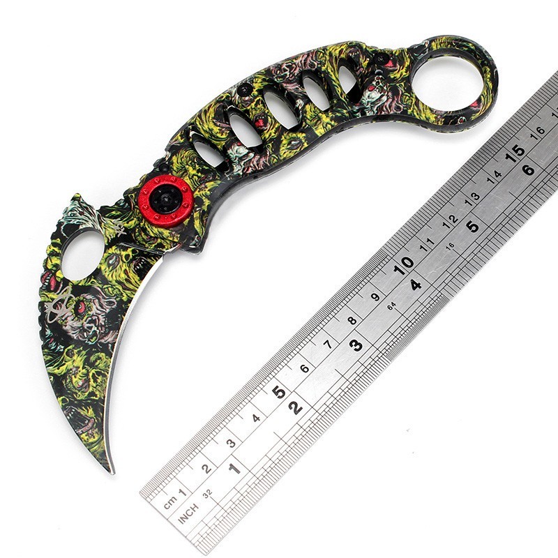 pisau lipat karambit unique pattern tactical knife black pisau lipat karambit unique pattern tactical knife black