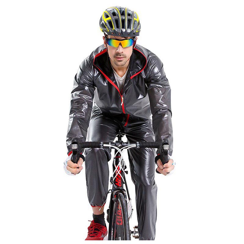 Jas Hujan Sepeda Sporty Size L - Dark Gray 