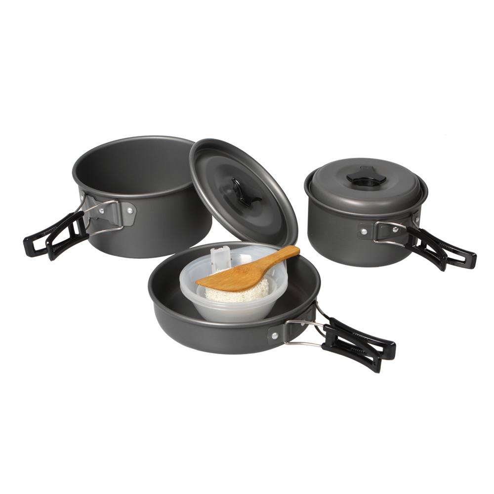  Panci Masak  Set Outdoor 11PCS Black JakartaNotebook com