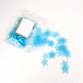 Stiker Dekorasi Bintang Glow in Dark 3 cm 100 PCS - Dark Blue