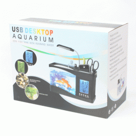 EECOO USB Desktop Aquarium Mini Fish Tank with Running Water - LS0404 - Black - 9
