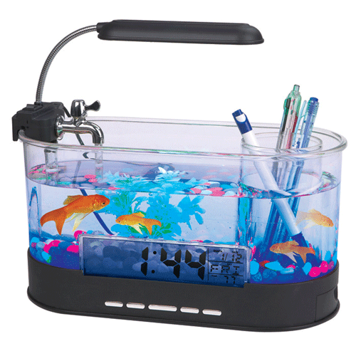 USB Desktop Aquarium Mini Fish Tank with Running Water 