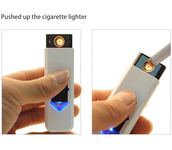 Korek Elektrik USB Cigarette Lighter - Blue/White 