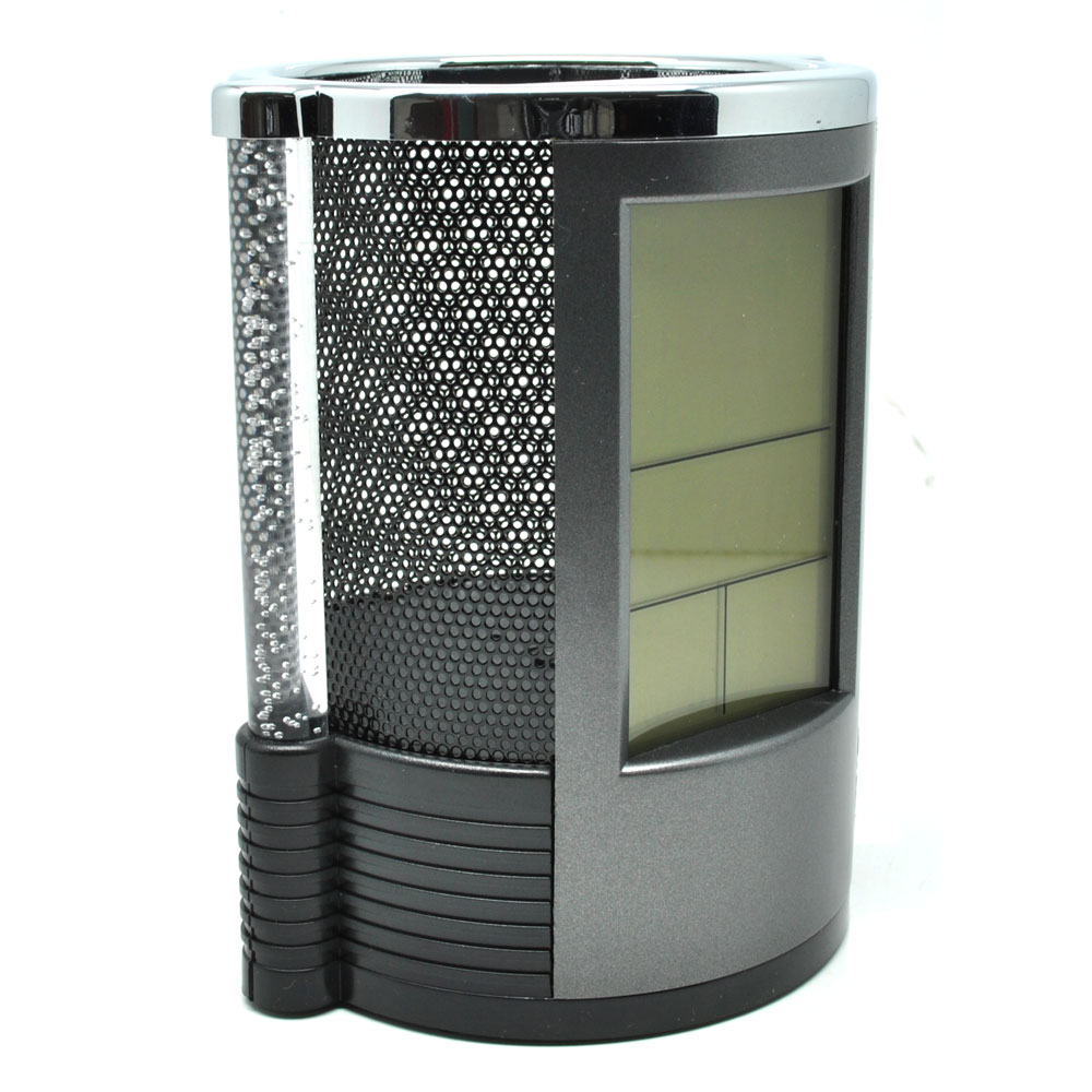 color change desk clock temperatur display with pen holder color change desk clock temperatur display with pen holder