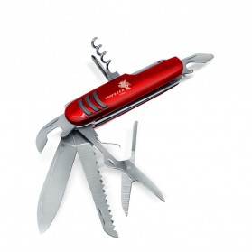 KNIFEZER Pisau Swiss Army Pocket Knife EDC Multifungsi 11 in 1 Stainless Steel - A3011 - Red