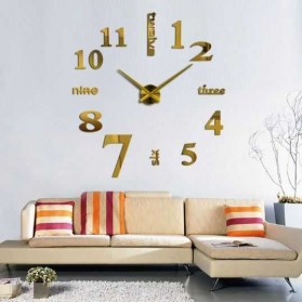 Taffware Jam Dinding Besar DIY Giant Wall Clock Quartz 90-100cm - DIY-101 - Golden
