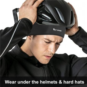 Topi Wanita - West Biking Bandana Headband Cycling Sports Cap Ice Silk Windproof - A1443 - Black