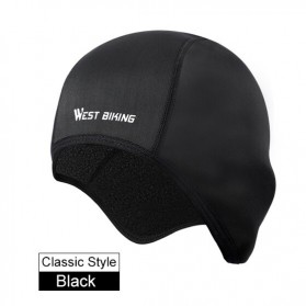 WEST BIKING Topi Helm Sepeda Cycling Helmet Hat Winter Thermal Fleece Model Classic - A02-3-11 - Black