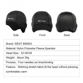 WEST BIKING Topi Helm Sepeda Cycling Helmet Hat Winter Thermal Fleece Model Clasic - YP0201183 - Black - 5