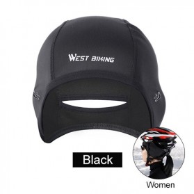 WEST BIKING Topi Helm Sepeda Cycling Helmet Hat Winter Thermal Fleece Model for Women - YP0201194 - Black