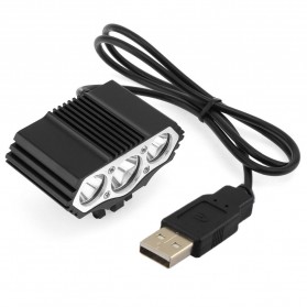 INFUN Lampu Sepeda Owl X3 LED CREE XML-T6 7500 Lumens USB Power - 4A27 - Black - 2