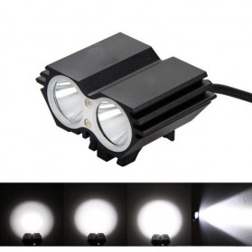 TaffLED Lampu Sepeda Owl X2 LED CREE XML-T6 7000 Lumens - USB Power - Black - 1