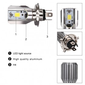 Urbanroad Lampu Motor H4 Headlight LED Hs1 6W 6500K 1 PCS - Silver - 7