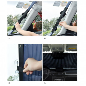 AUTOTECH Tirai Penutup Matahari Car Sun Block Curtain 70 cm - XZM121 - Black - 7