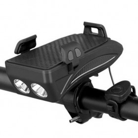Zacro Lampu Sepeda Rechargeable Flashlight Phone Holder Power Bank 2000mAh - ZJC0158 - Black